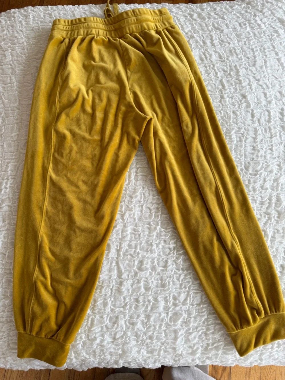 Anthro Saturday Sunday Merida Velvet Joggers Gold Medium - Picture 9 of 9
